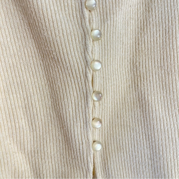 Pilcro Cream Ribbed Button-Down Top - Picture 2 of 5